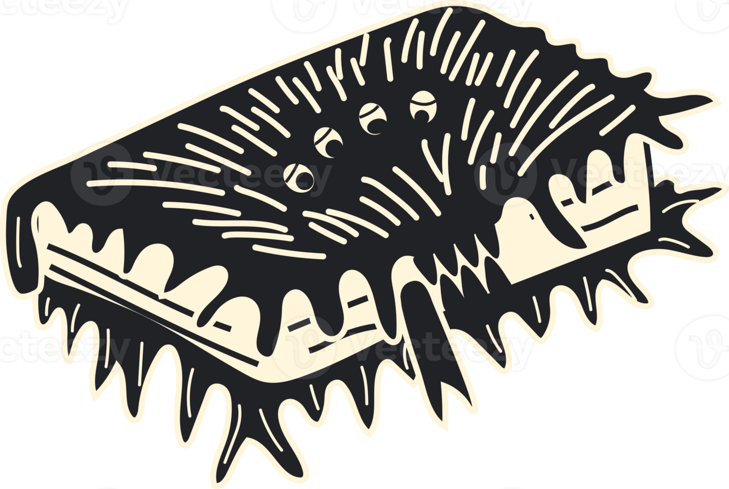 Black book in the form of a monster, an element of decor for Halloween. png