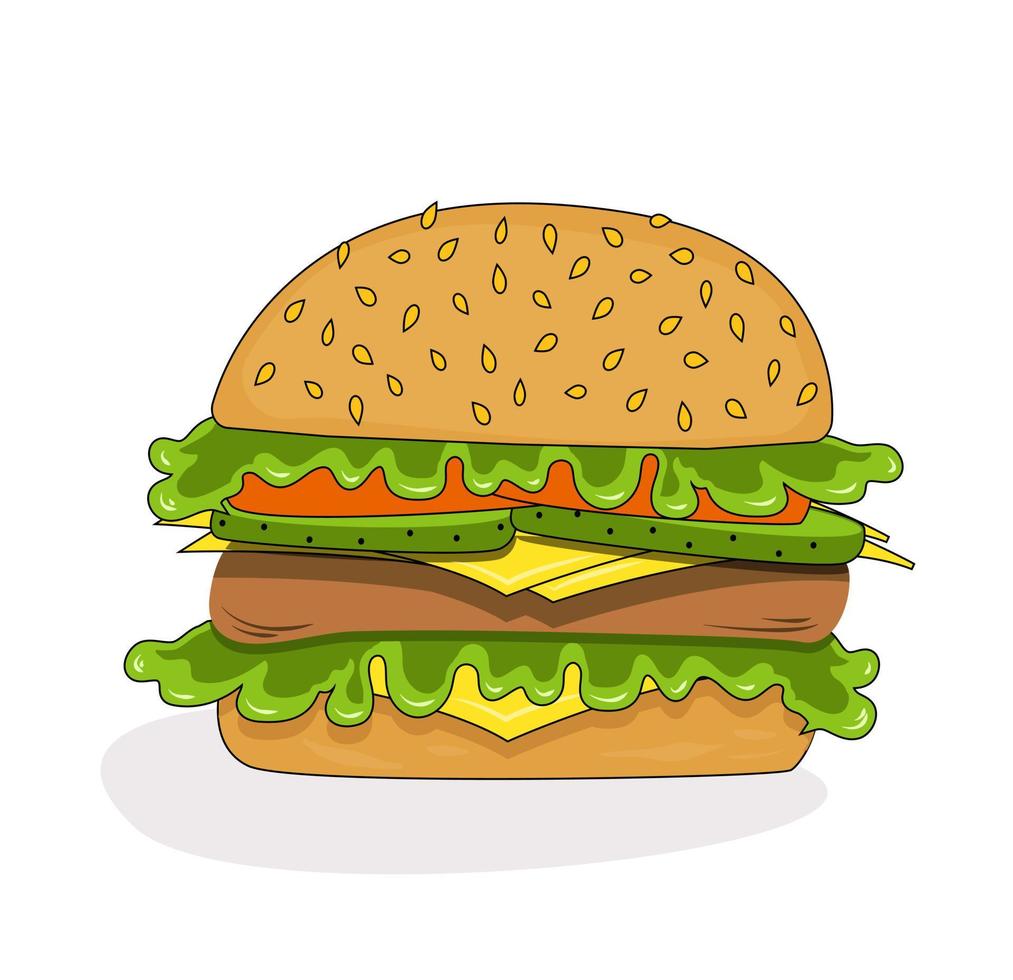 Burger flat vector illustration