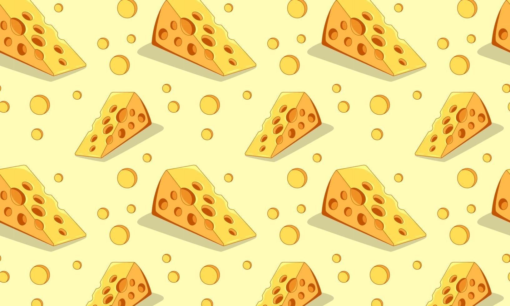 Pattern cheese flat vector illustration