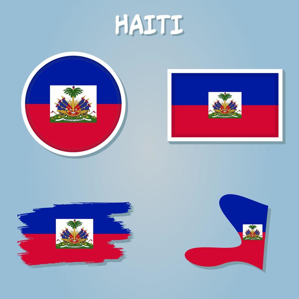 mapa de Haití, Haití vector ilustración, Haití mapa con el nacional bandera.