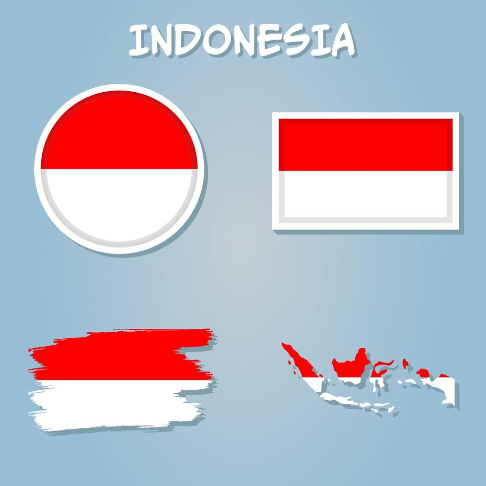 National Indonesia flag, official colors and proportion correctly, Indonesia flag. Vector illustration.