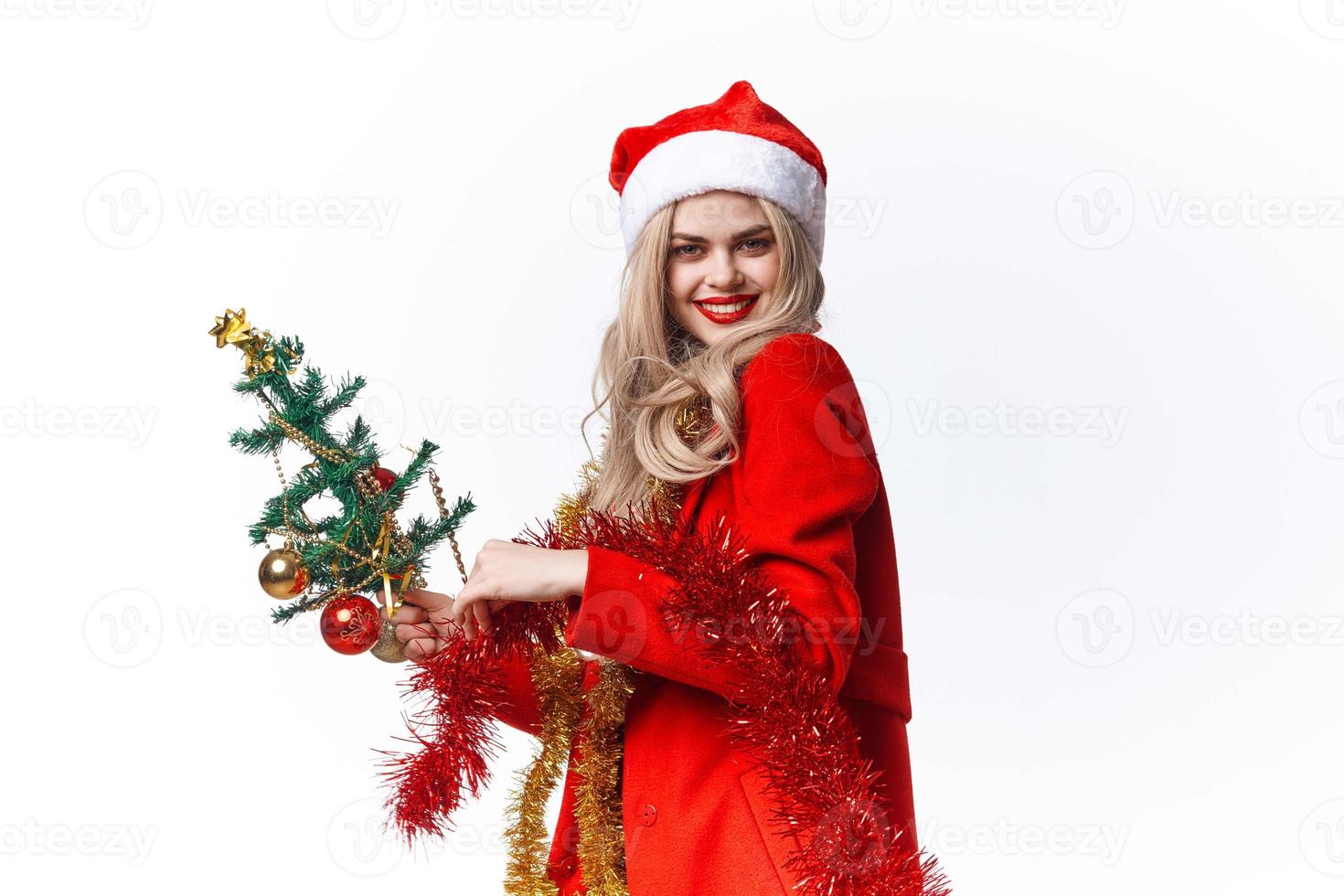 pretty woman christmas decoration posing lifestyle photo
