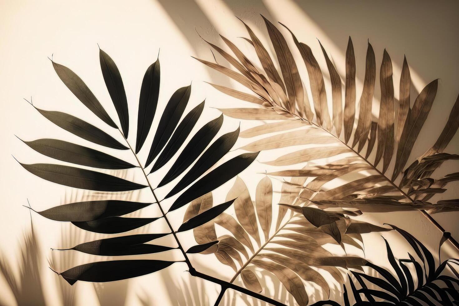 blurred natural palm leaves shadow background. Illustration photo