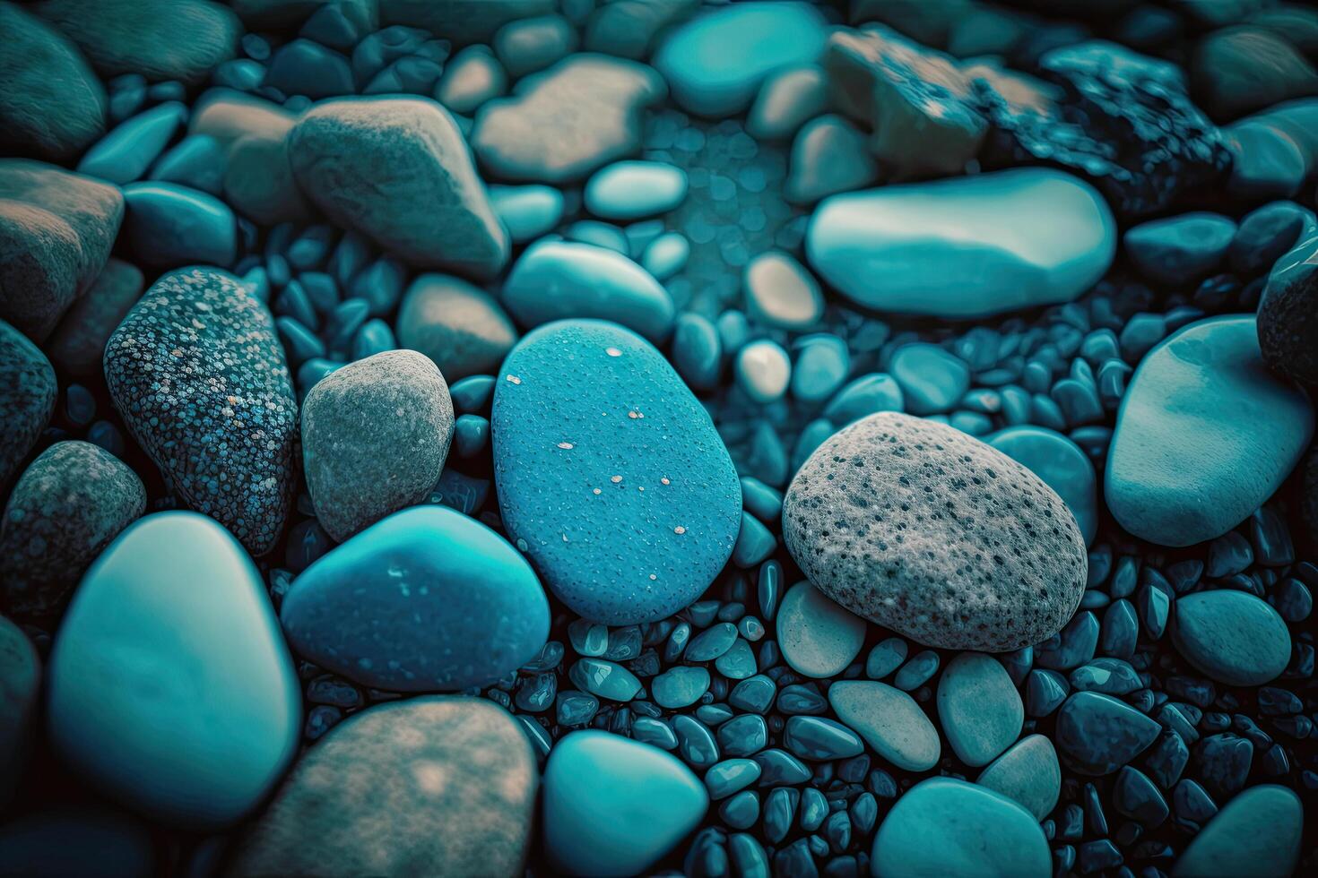 Abstract background of the nature of pebbles. Blue texture. Illustration photo