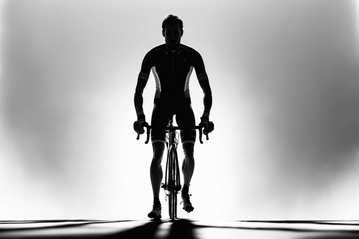 Athlete cyclists in silhouettes on white background. Illustration photo