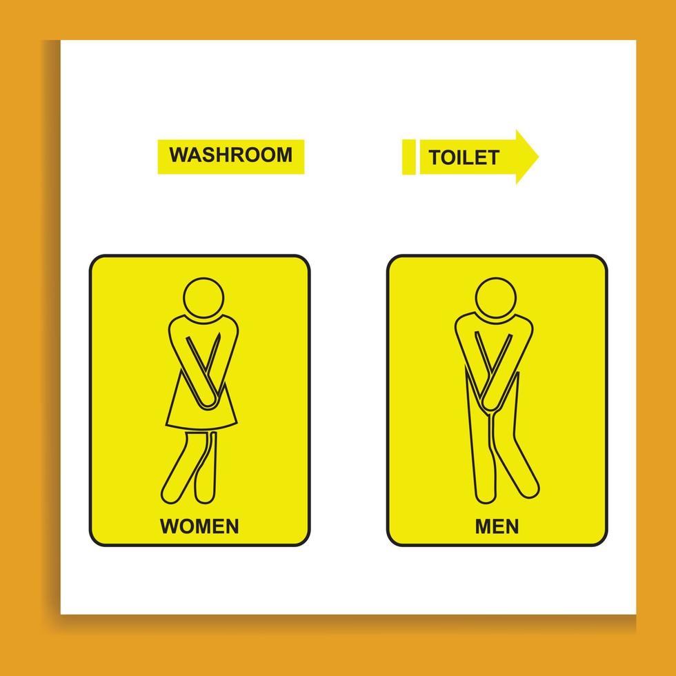 Toilet icons, toilet signs, and men and women vector Illustrations.