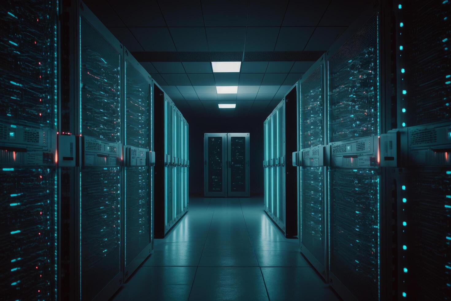 Data center computers large facility with servers storage. Illustration photo