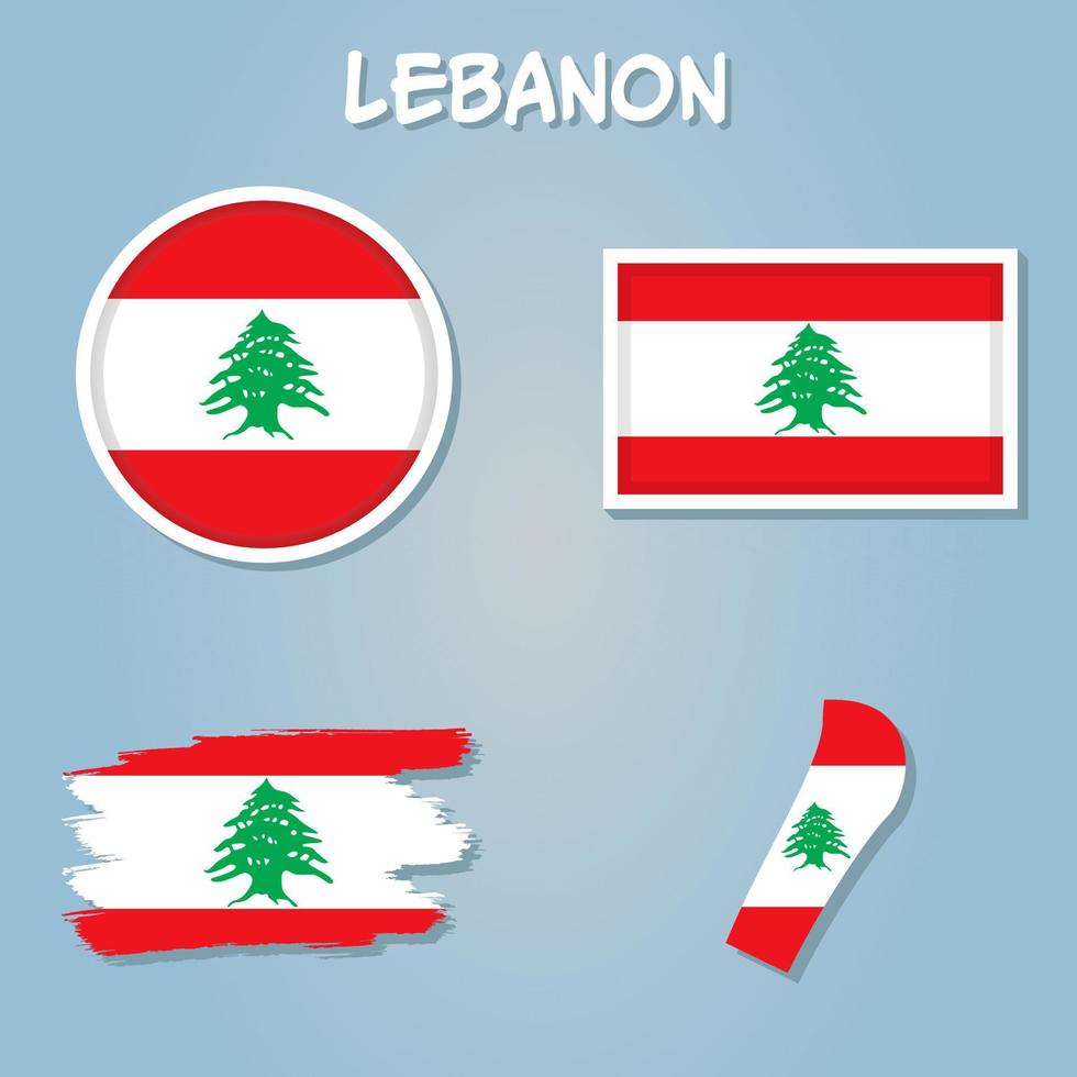 Lebanon flag map in geometric,mosaic polygonal style, abstract tessellation,background. vector