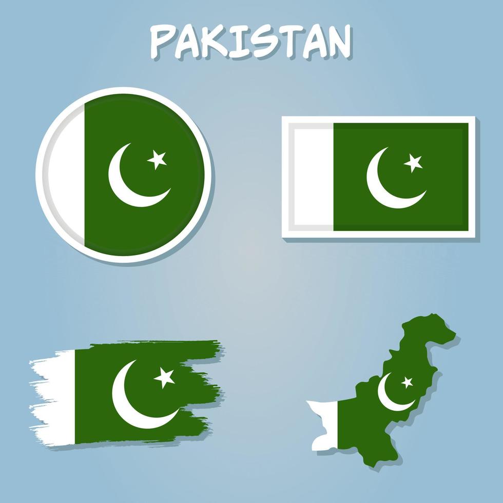 Pakistan map with flag inside it, modern Map Vector Concept with flag.