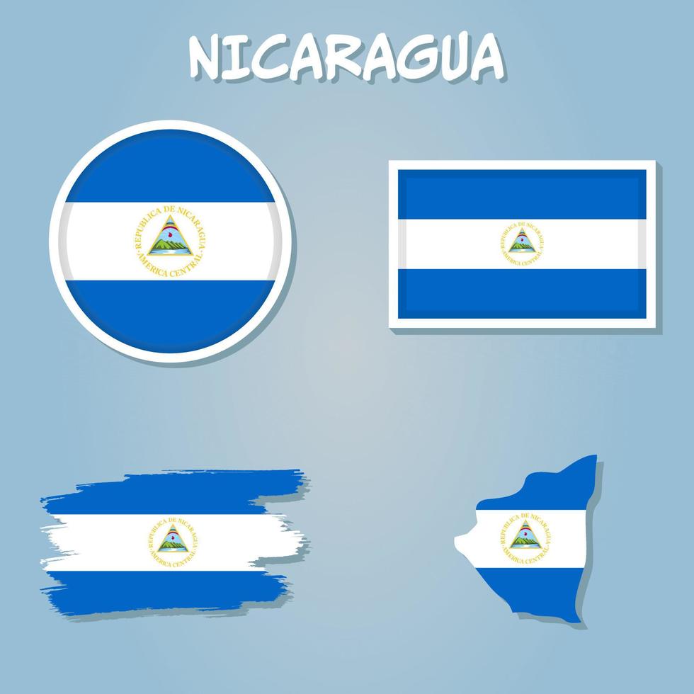 circulo bandera vector de Nicaragua en azul antecedentes.