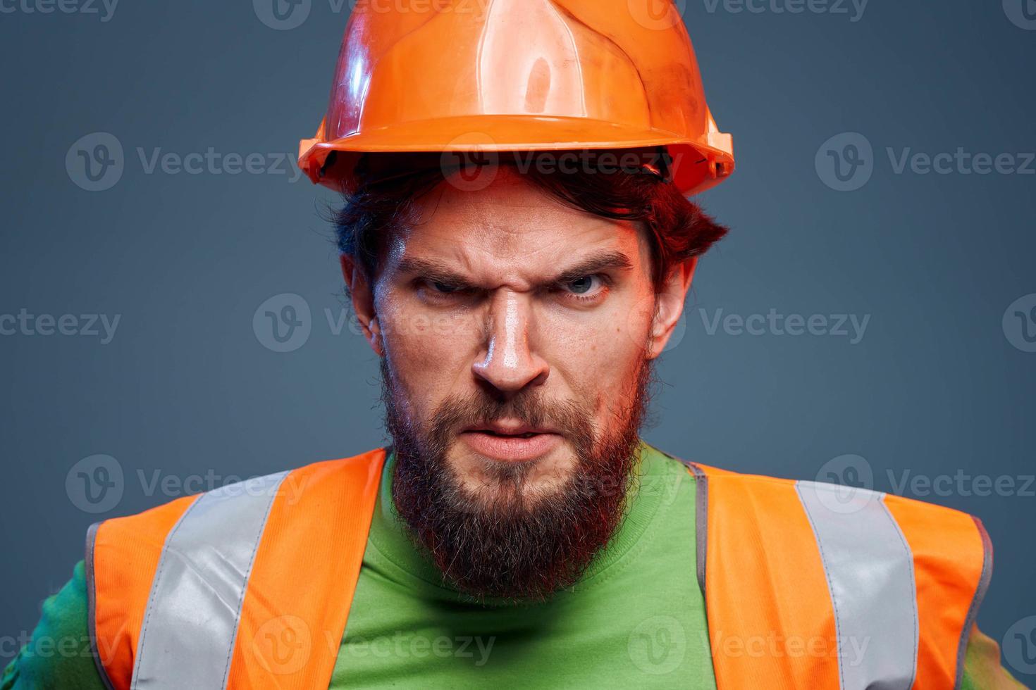 angry man in work uniform security professional hard work photo