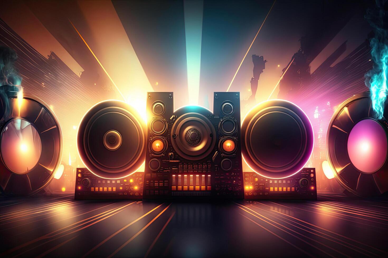 Music night party background. Illustration photo