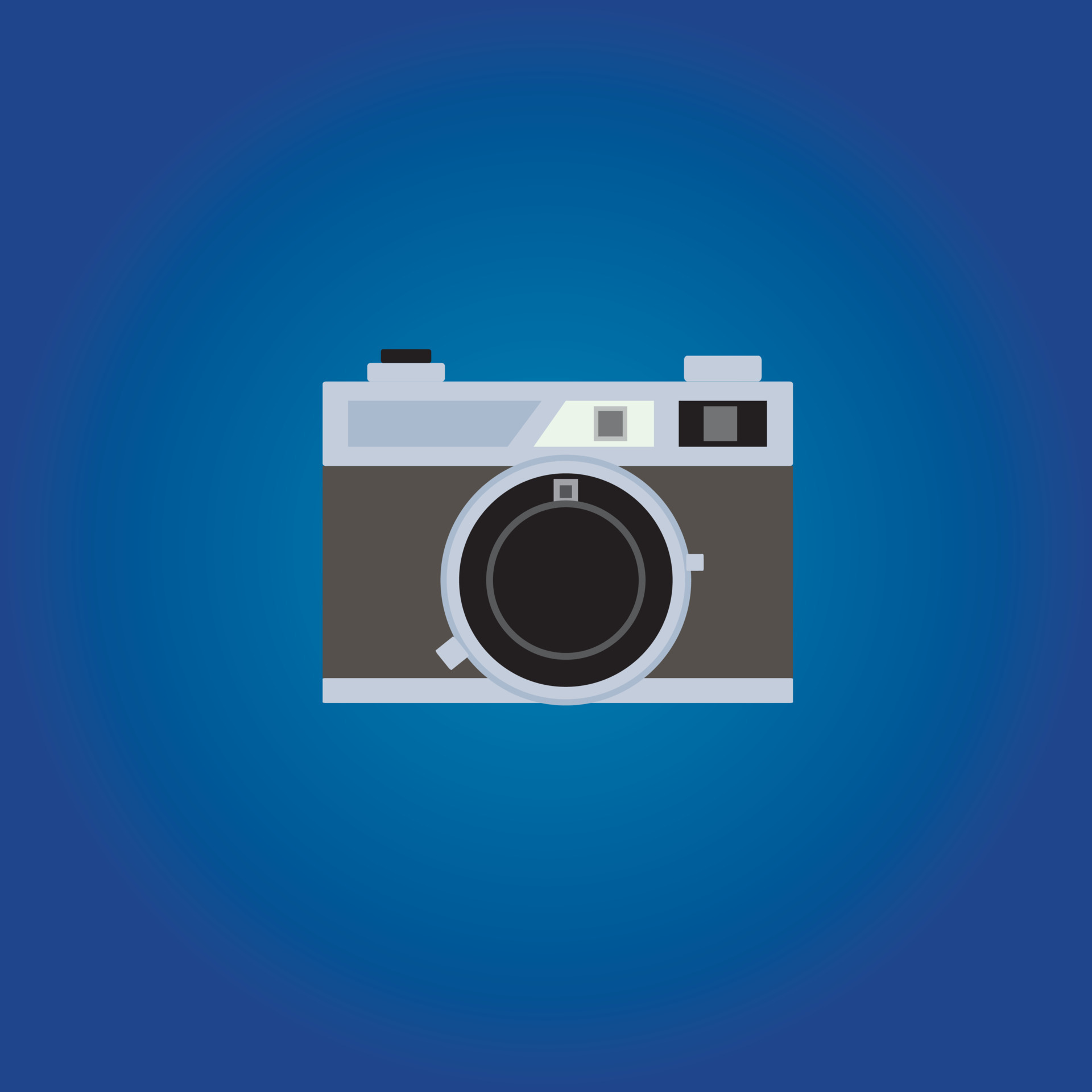 Camera 2D Animation Illustration Vector with gradient blue color