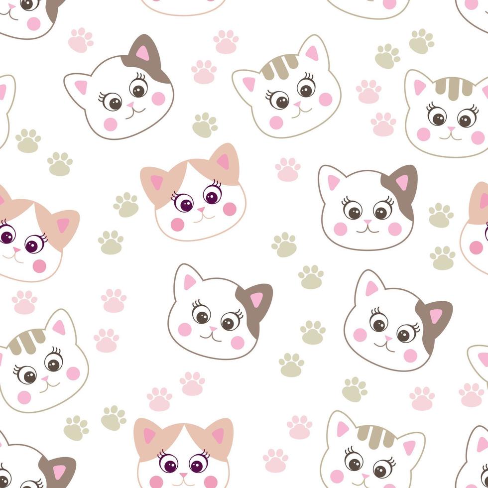 seamless vector pattern with cats. wallpaper with cats.