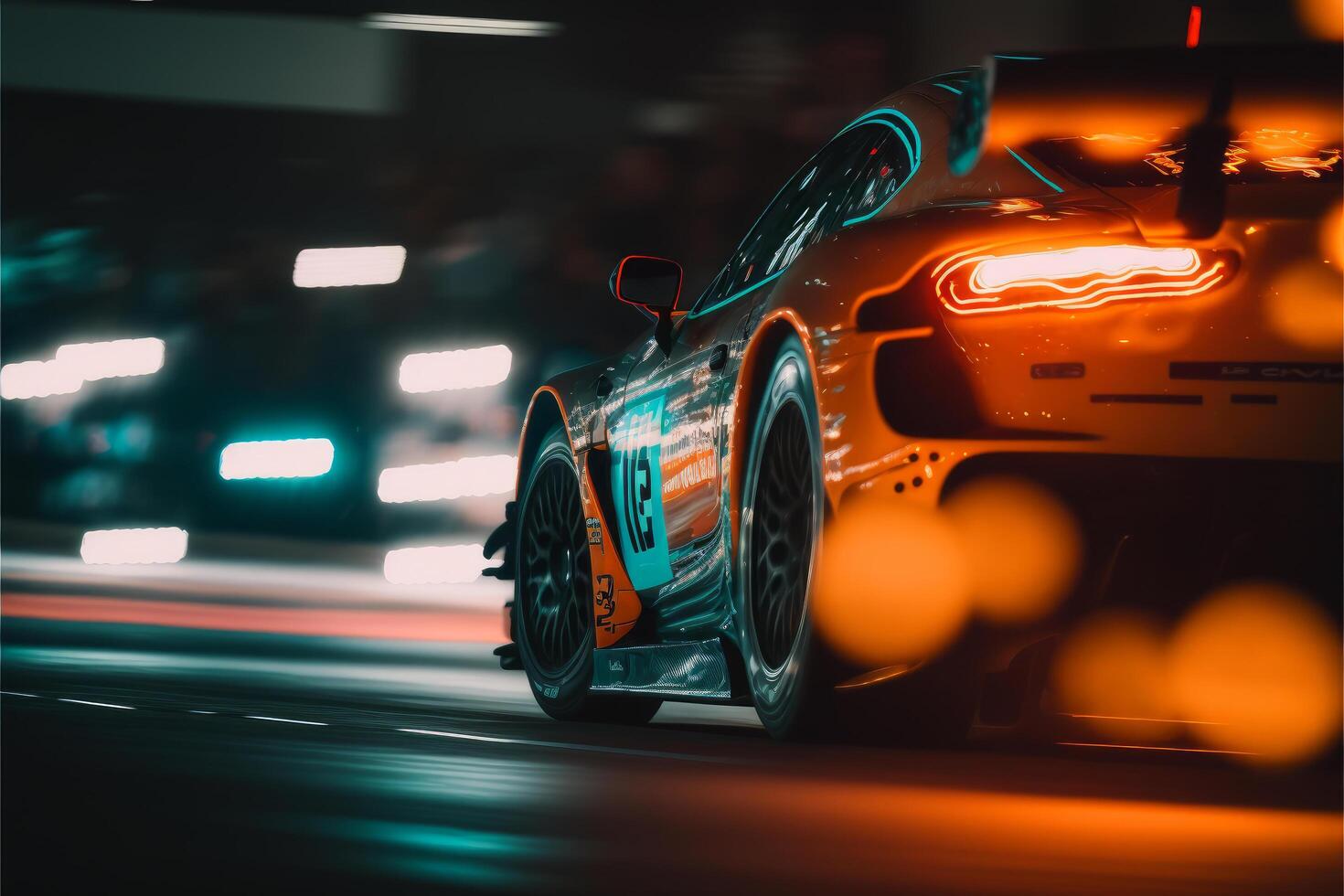 racing car in motion. drift. Illustration photo