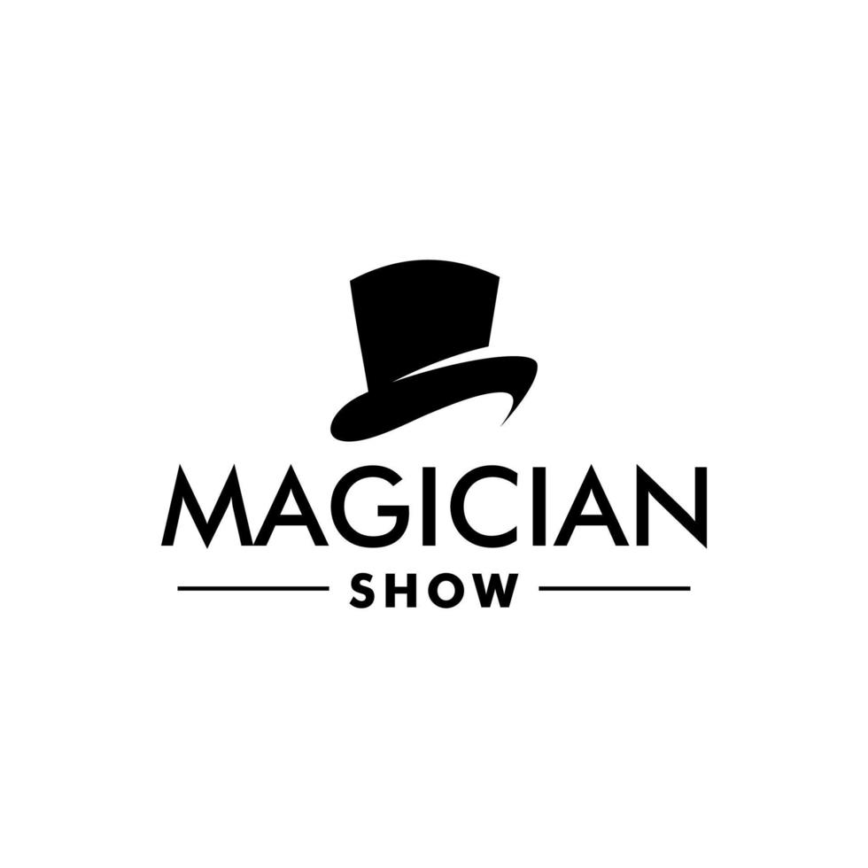 A Simple magician hat logo icon vector. black hat magic hipster logo symbol icon vector graphic design illustration idea creative
