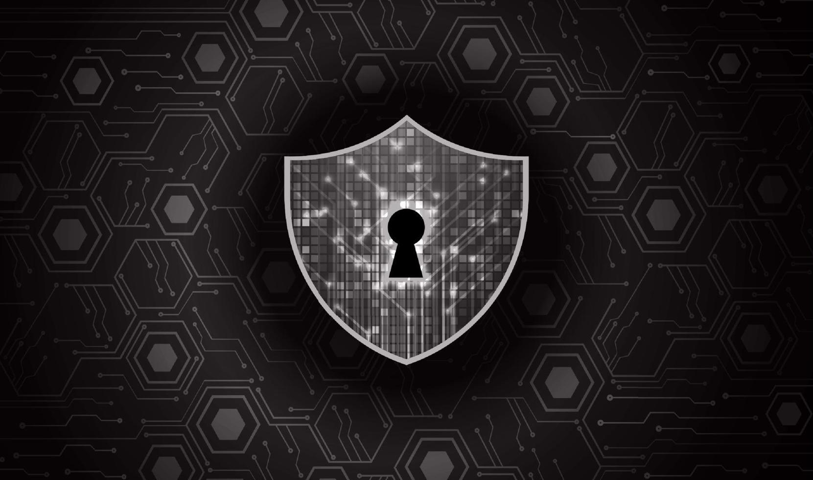 Modern Cybersecurity Technology Background with lock and shield vector