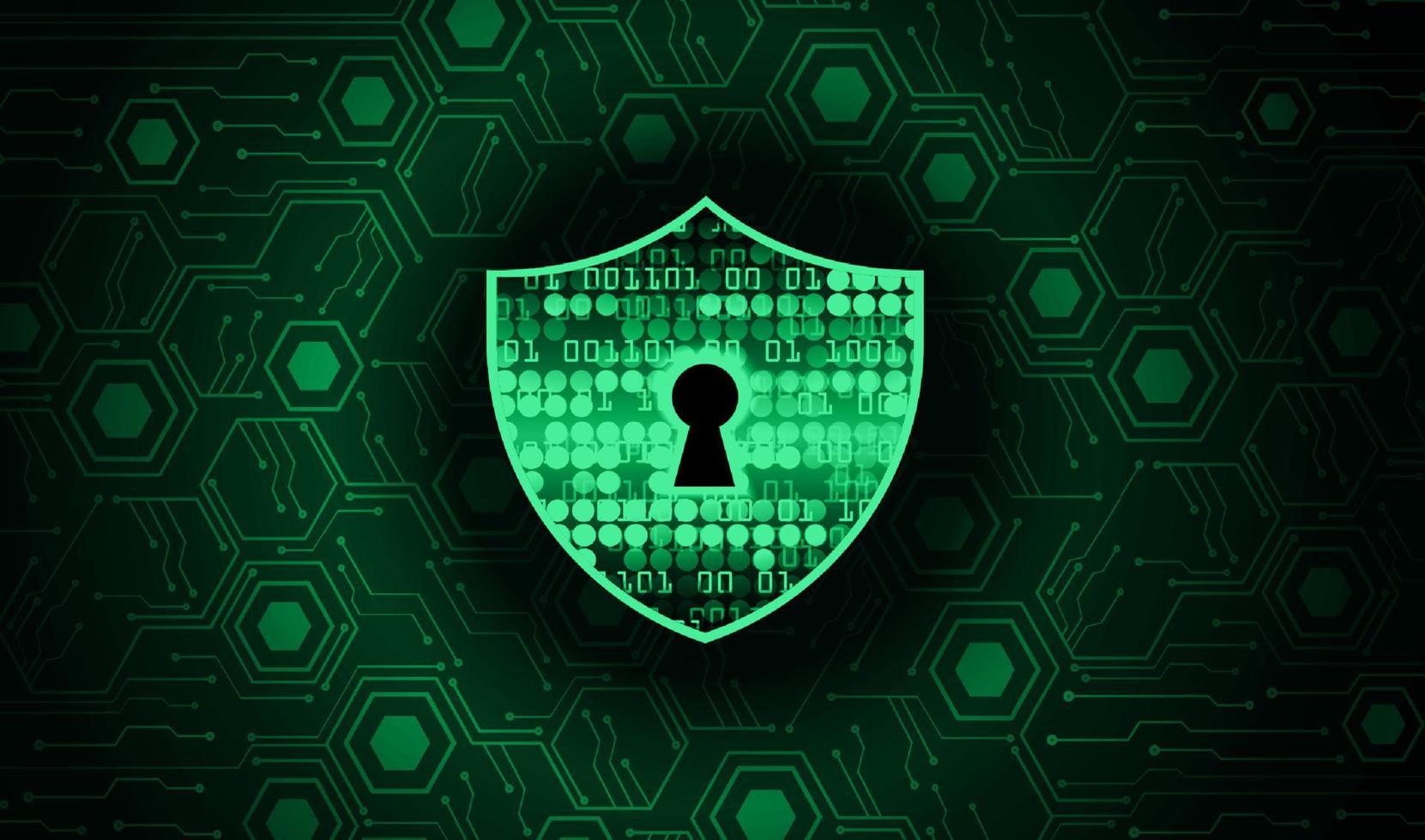 Modern Cybersecurity Technology Background with lock and shield vector