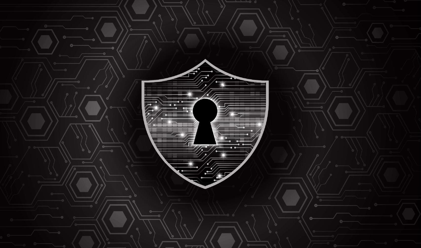 Modern Cybersecurity Technology Background with lock and shield vector