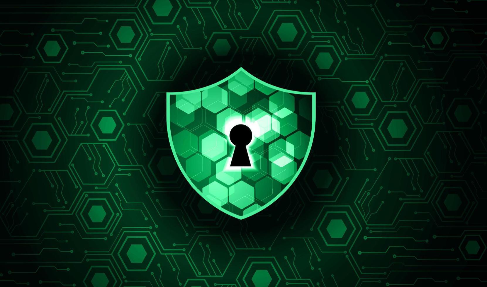 Modern Cybersecurity Technology Background with lock and shield vector