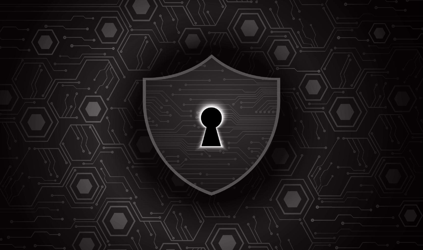 Modern Cybersecurity Technology Background with lock and shield vector