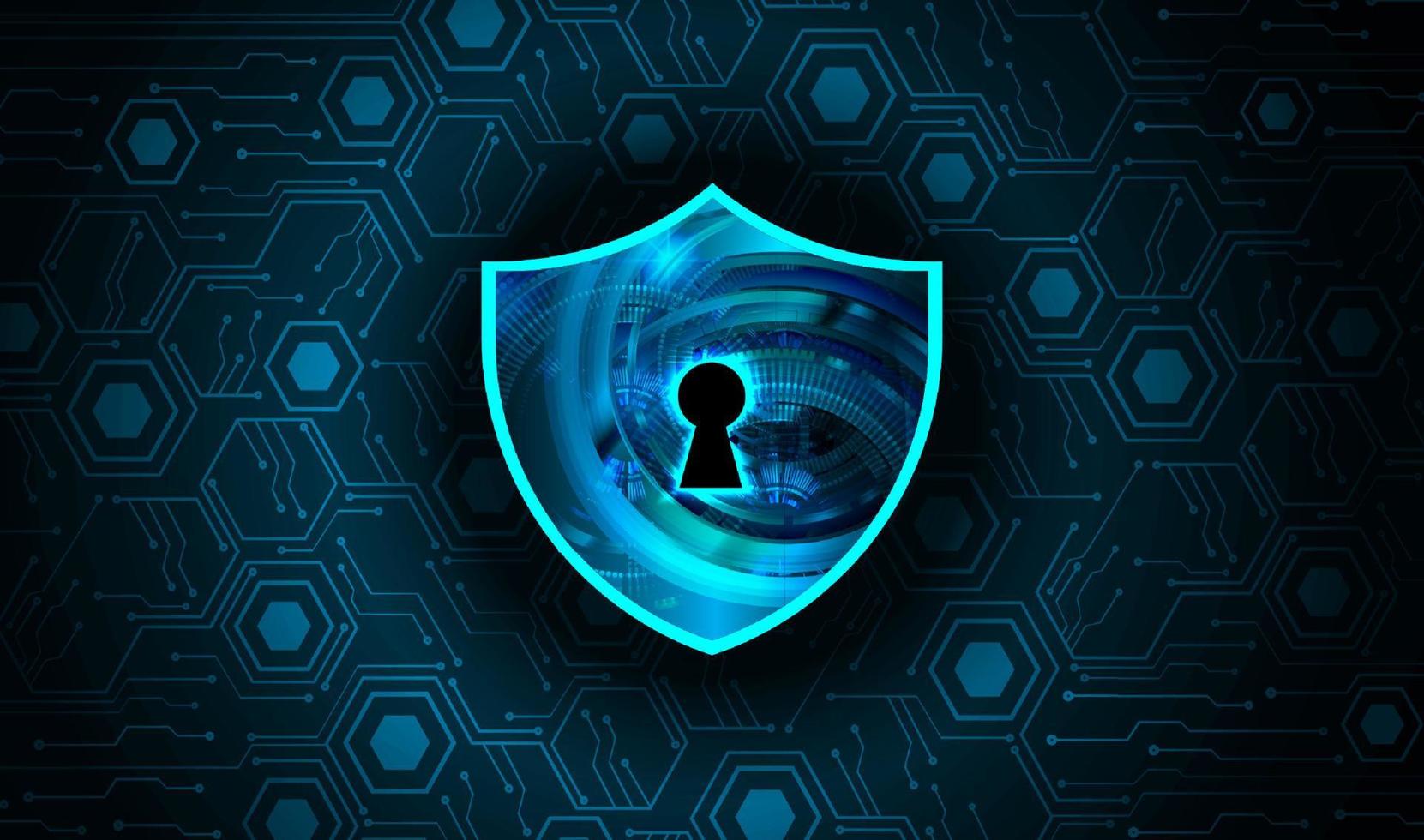 Modern Cybersecurity Technology Background with lock and shield vector