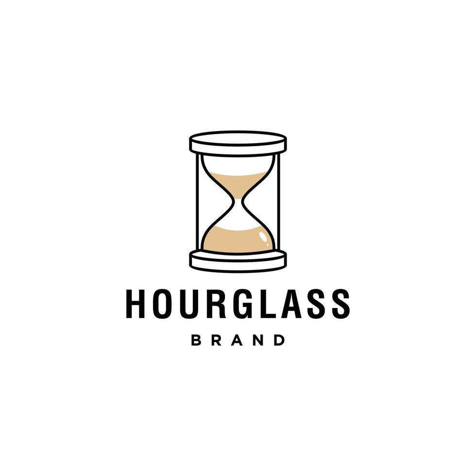hourglass clock logo icon design in line art style. luxury sand time vector logo design