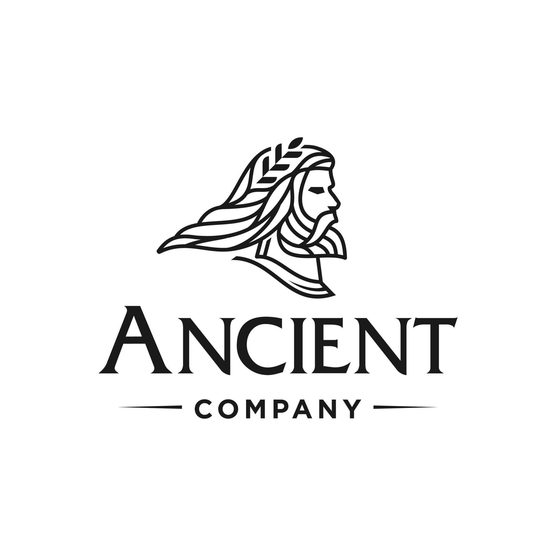 titan logo, Ancient Greek Figure Face Head Statue Sculpture Logo design