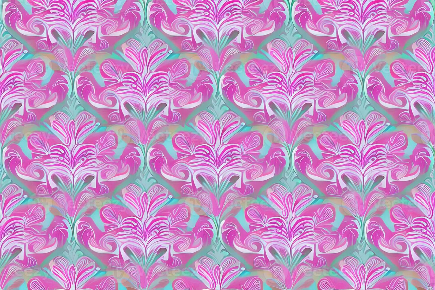 Abstract magenta or purple natural flower, floral, and leaves seamless pattern background. Flower and leaf clip illustration watercolor texture wallpaper. photo