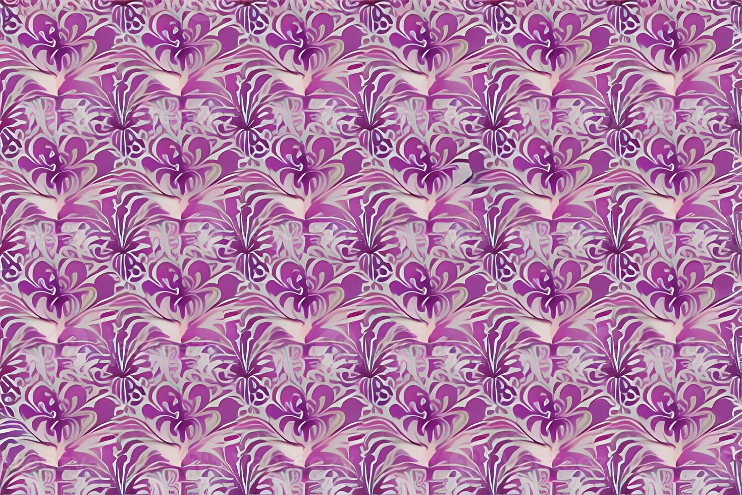 Abstract magenta or purple natural flower, floral, and leaves seamless pattern background. Flower and leaf clip illustration watercolor texture wallpaper. photo