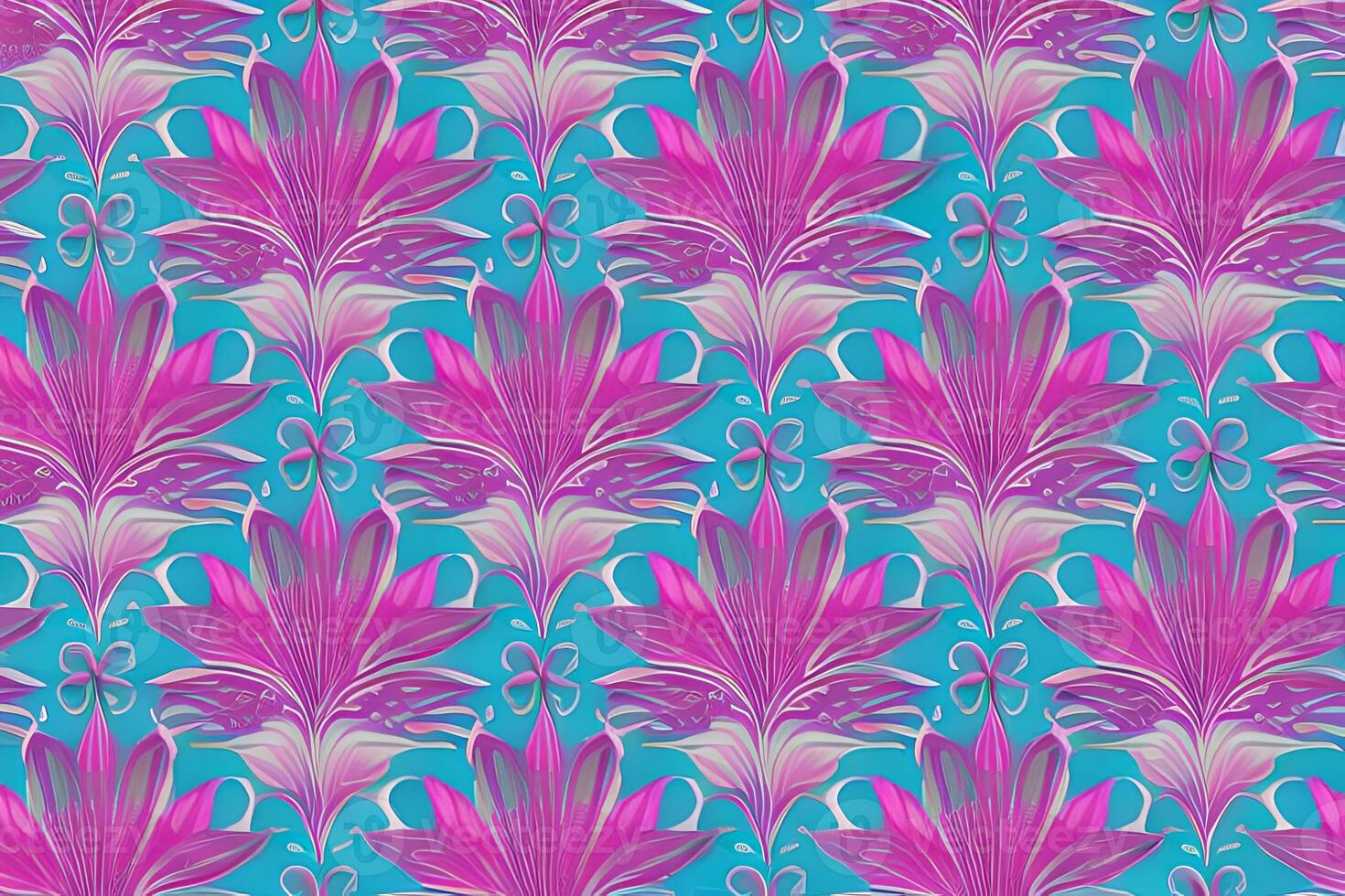 Abstract magenta or purple natural flower, floral, and leaves seamless pattern background. Flower and leaf clip illustration watercolor texture wallpaper. photo