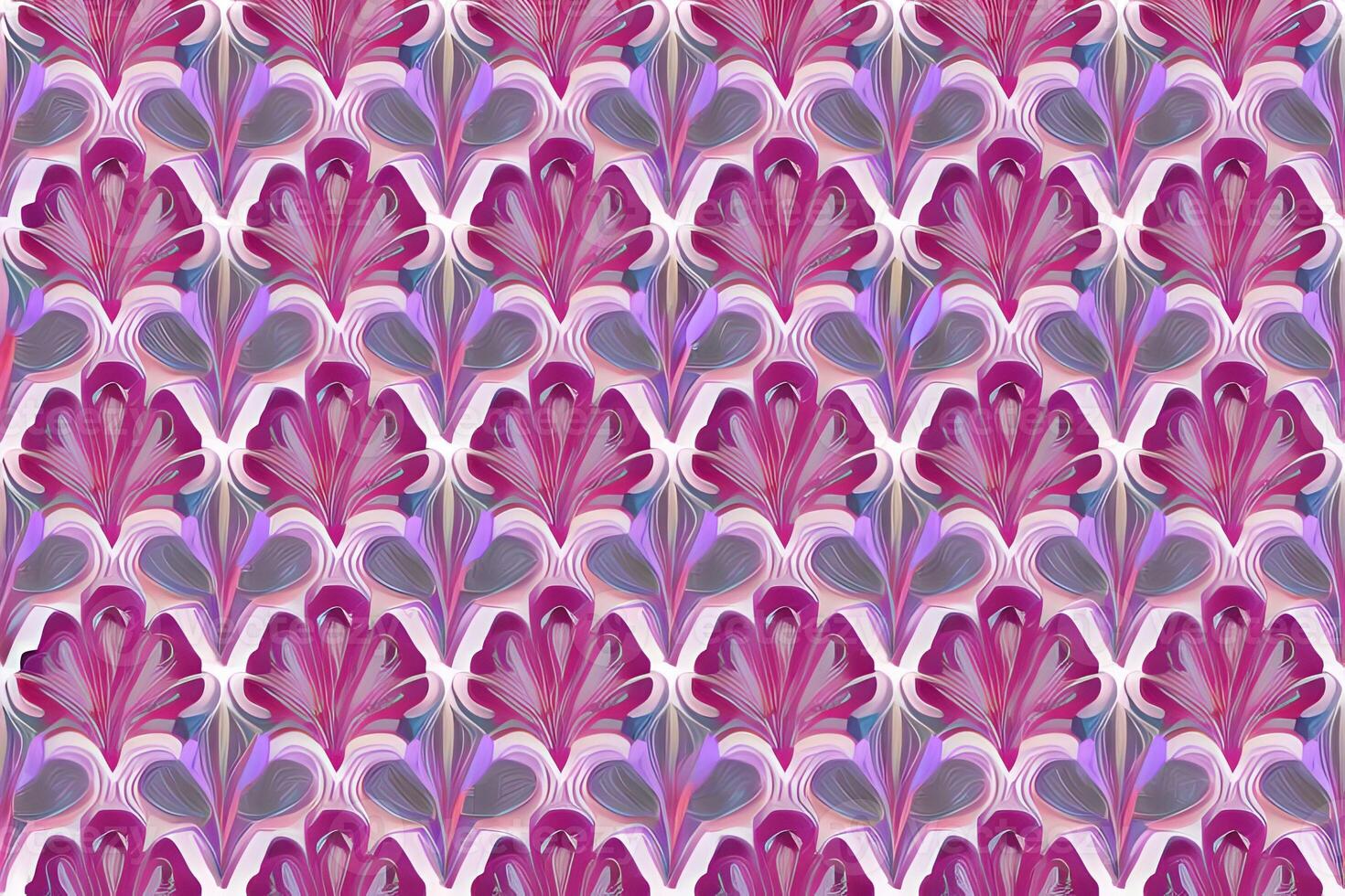 Abstract magenta or purple natural flower, floral, and leaves seamless pattern background. Flower and leaf clip illustration watercolor texture wallpaper. photo