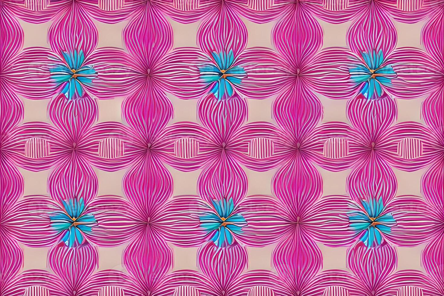 Abstract magenta or purple natural flower, floral, and leaves seamless pattern background. Flower and leaf clip illustration watercolor texture wallpaper. photo