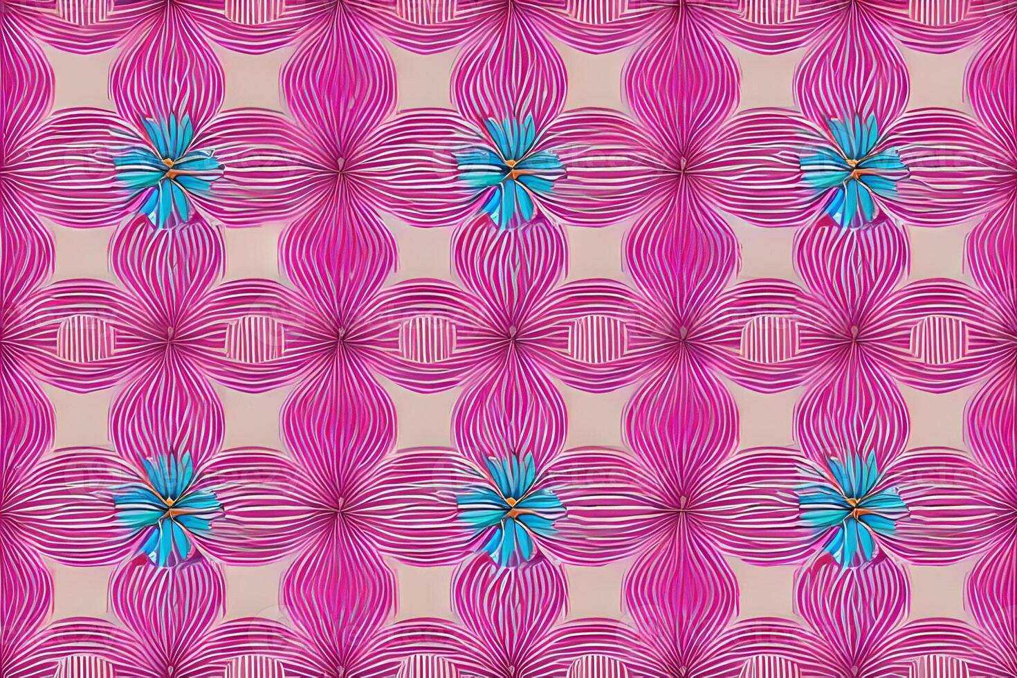 Abstract magenta or purple natural flower, floral, and leaves seamless pattern background. Flower and leaf clip illustration watercolor texture wallpaper. photo