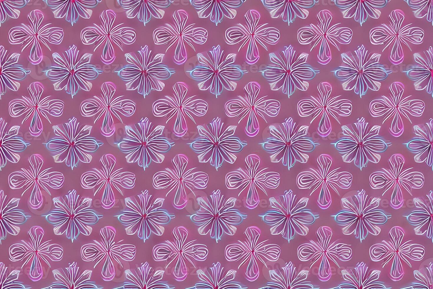 Abstract magenta or purple natural flower, floral, and leaves seamless pattern background. Flower and leaf clip illustration watercolor texture wallpaper. photo