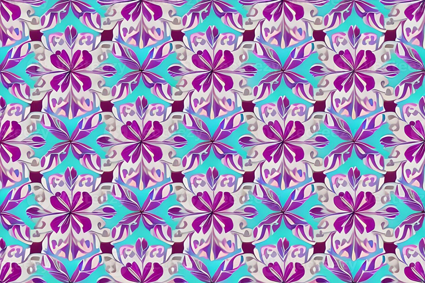 Abstract magenta or purple natural flower, floral, and leaves seamless pattern background. Flower and leaf clip illustration watercolor texture wallpaper. photo