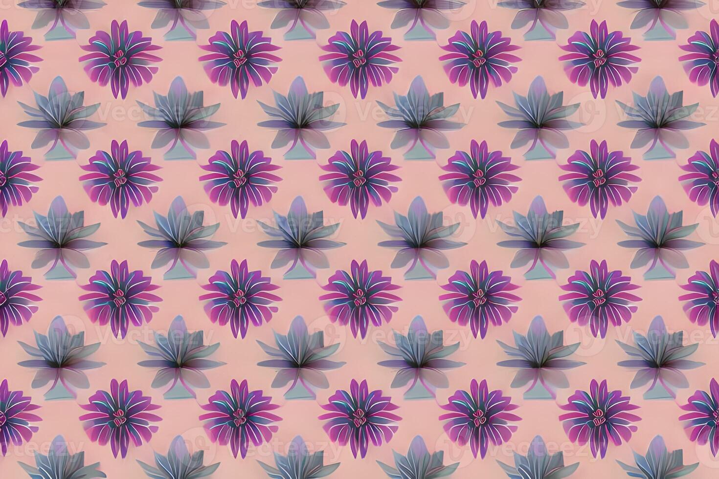 Abstract magenta or purple natural flower, floral, and leaves seamless pattern background. Flower and leaf clip illustration watercolor texture wallpaper. photo