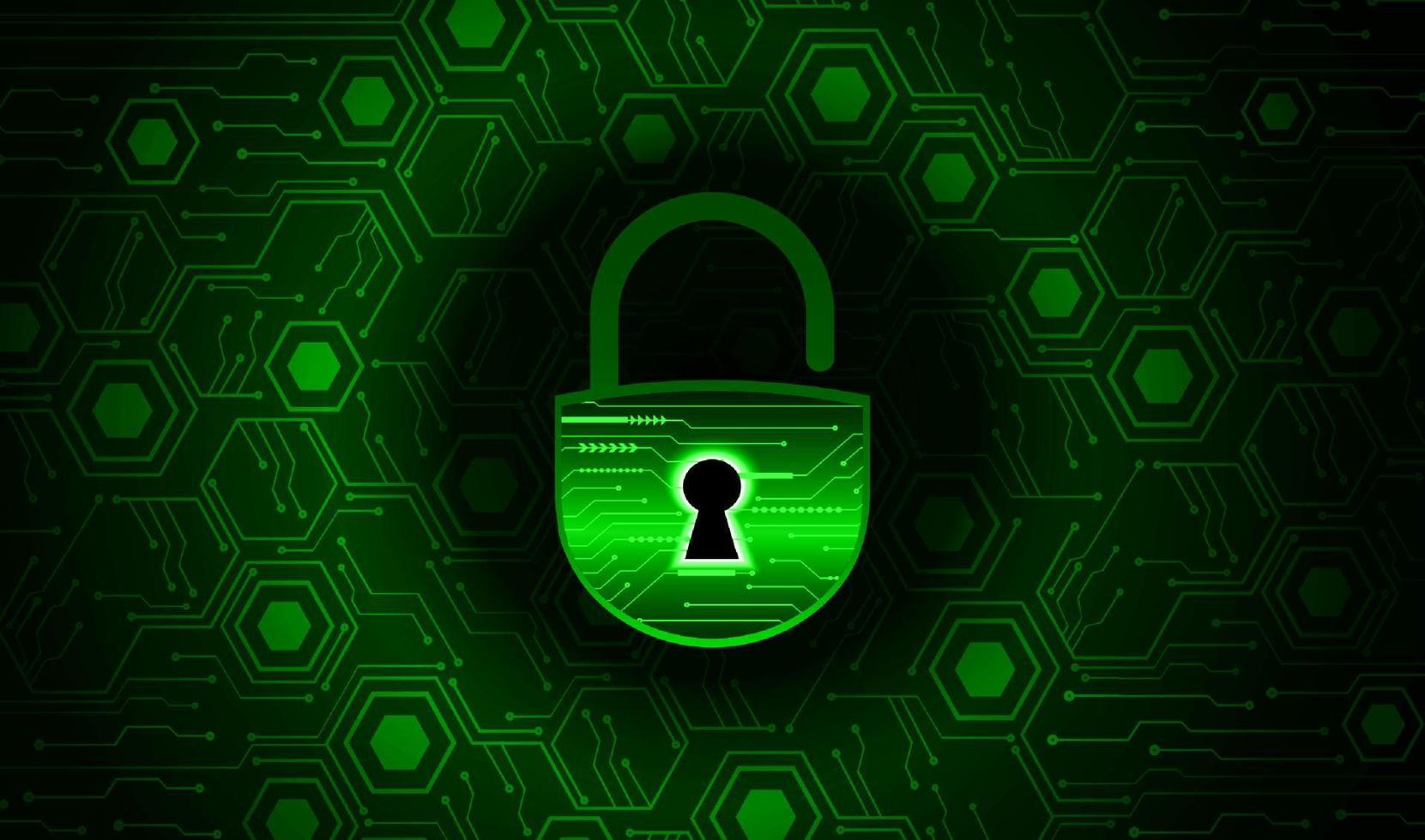 Modern Cybersecurity Technology Background with padlock vector