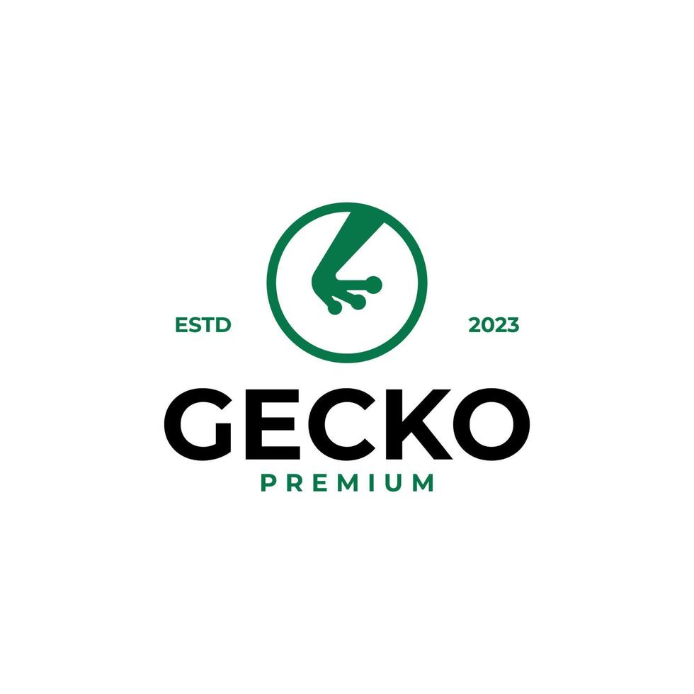 plano geco pie logo diseño vector concepto ilustración idea