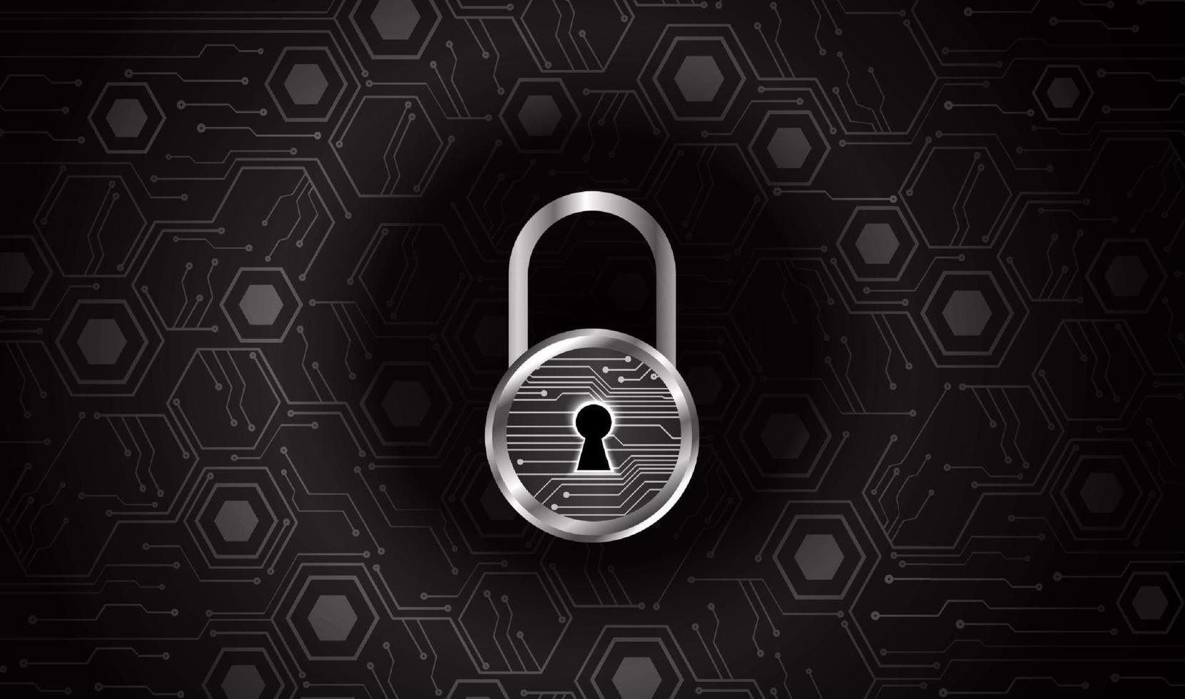 Modern Cybersecurity Technology Background with padlock vector