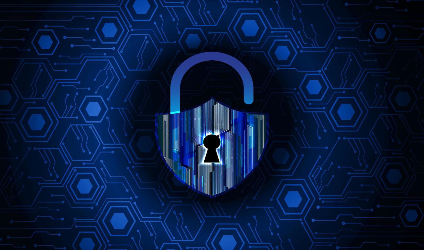 Modern Cybersecurity Technology Background with padlock vector