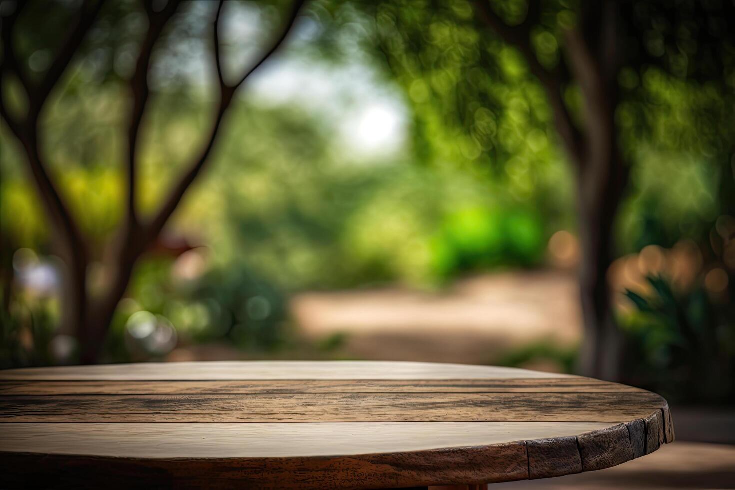 Nature background and table wood for product display. Illustration photo