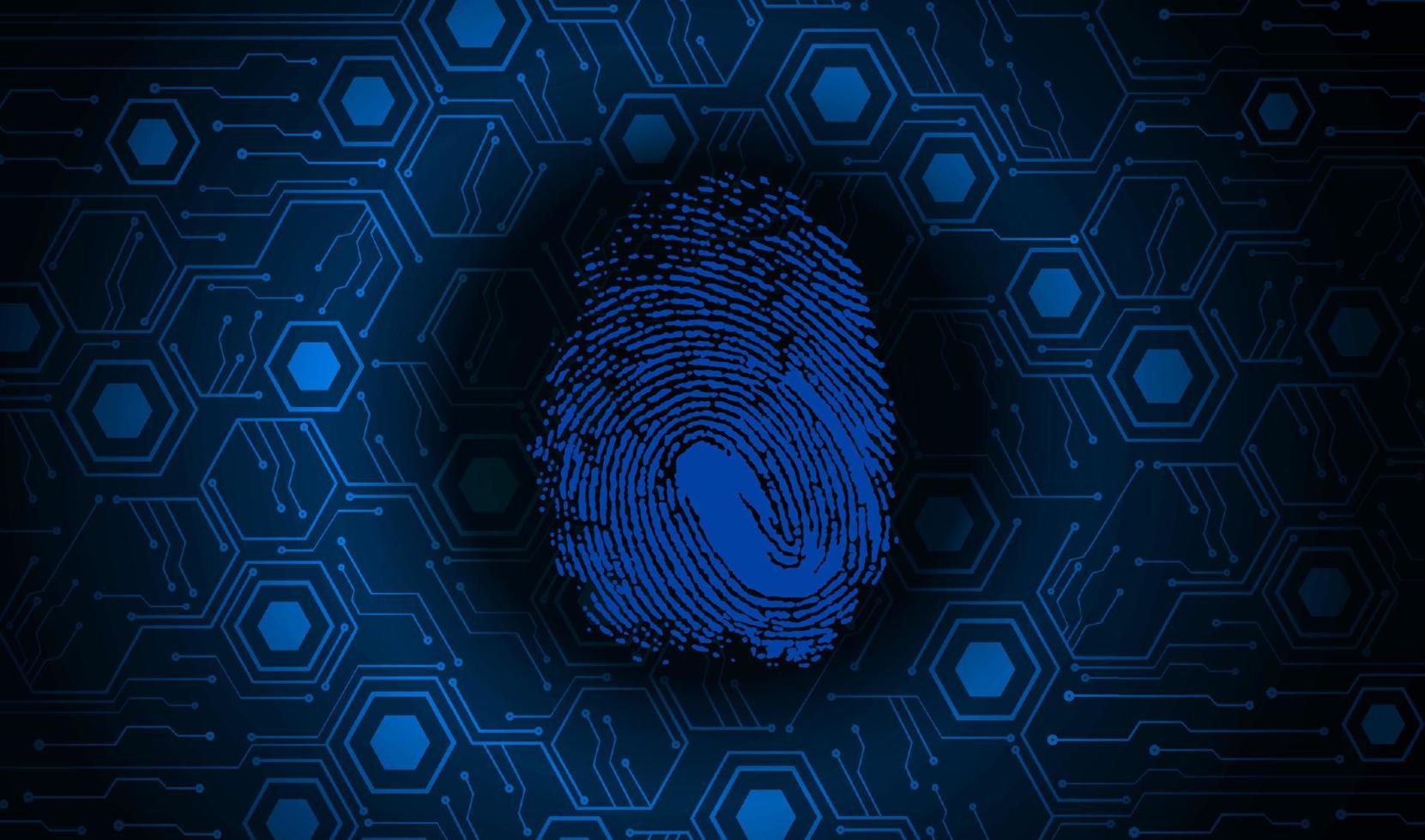 Modern Cybersecurity Finger Print on Technology Background vector