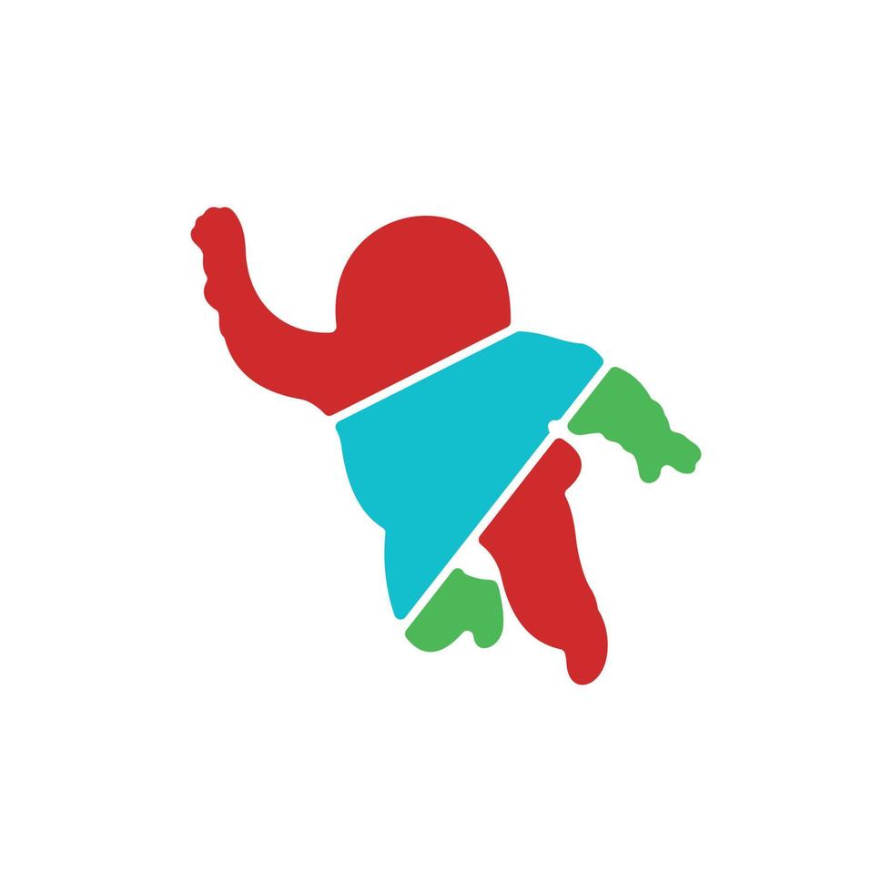 Astronaut human spaceship colorful creative design vector