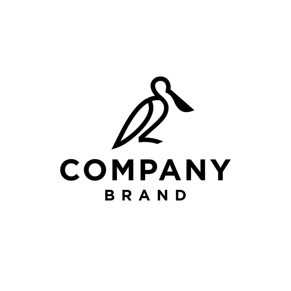 garza pelícano cigüeña vector logo icono diseño valores Golfo pájaro costa playa ilustración resumen ibis logo