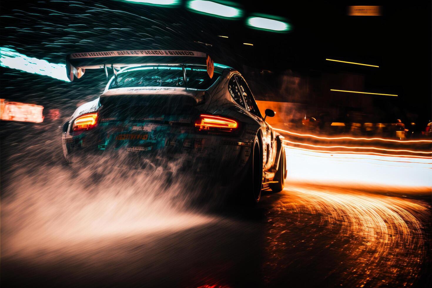 racing car in motion. drift. Illustration photo