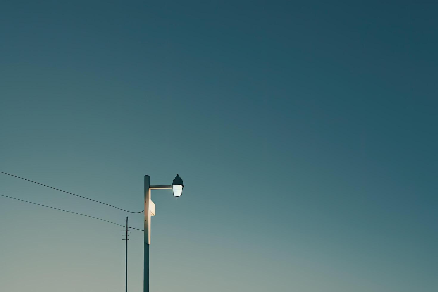 tranquil landscape with lighting pillar and nature. Illustration photo
