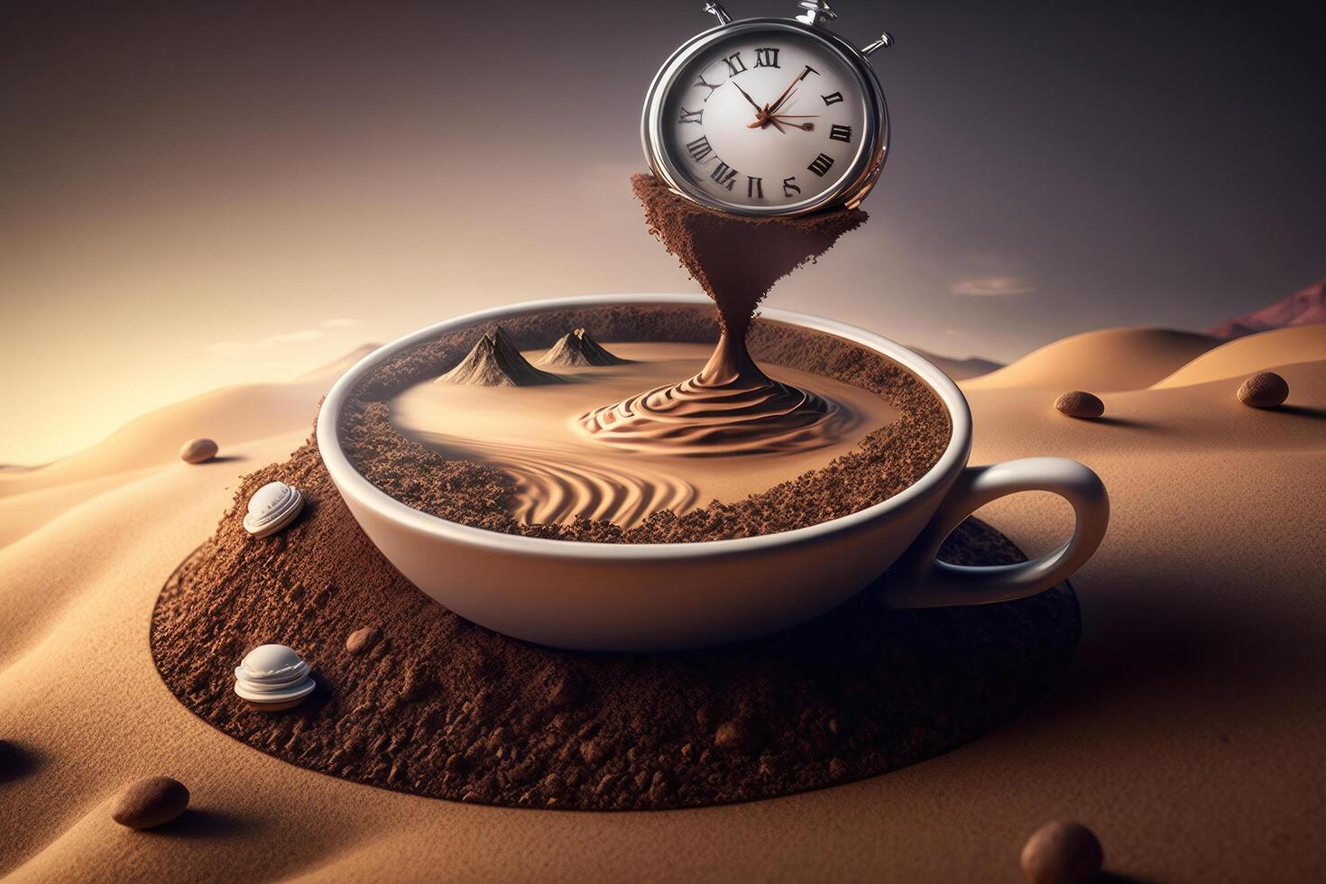 time to drink coffee concept. Illustration photo