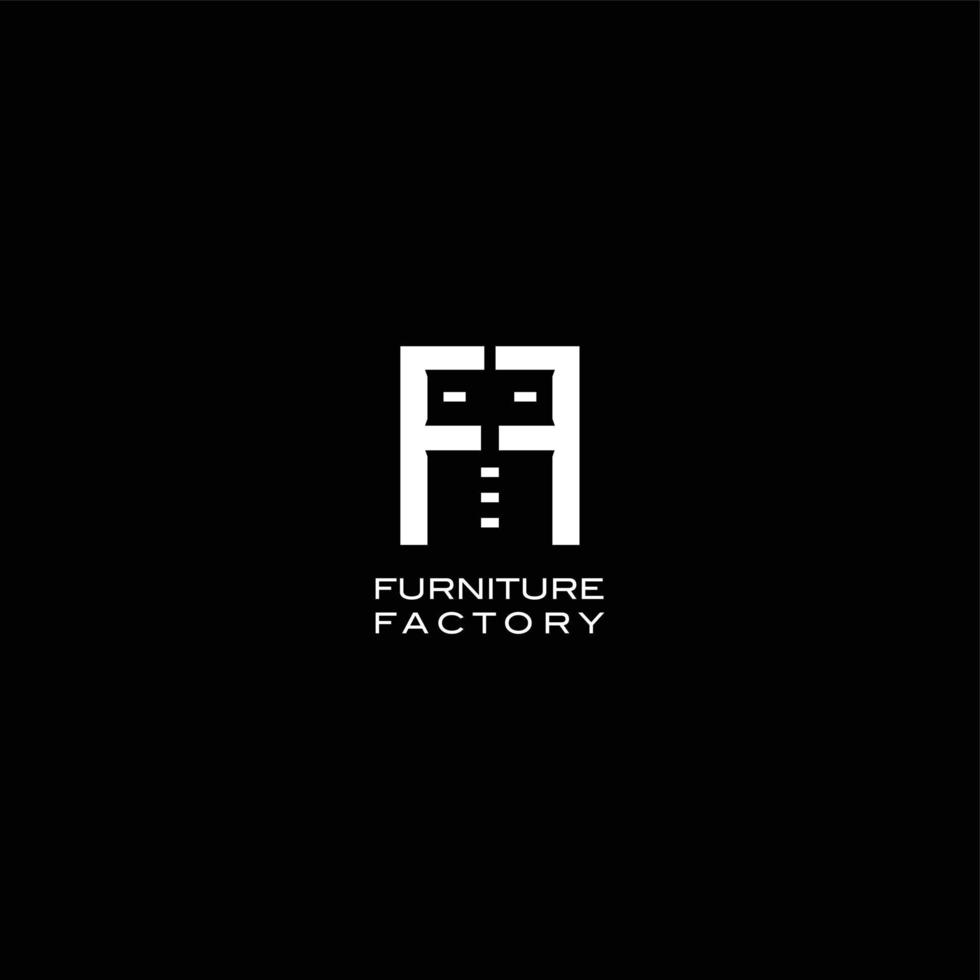 Elegant concept logo design for Furniture fabric Two letters F in the shape of a small close vector
