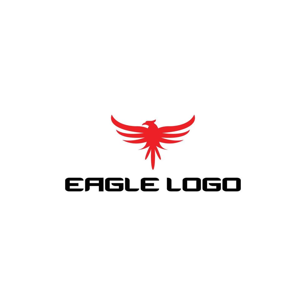 Red eagle with outstretched wings logo design concept vector